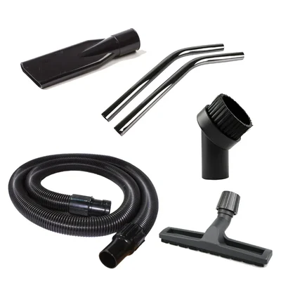 Makage Accessories Set for 40 mm Dia Vacuum Cleaner - 2.5 Meter Hose, Dry Tool, SS Pipe Set, Round Brush, Long Flat Nose