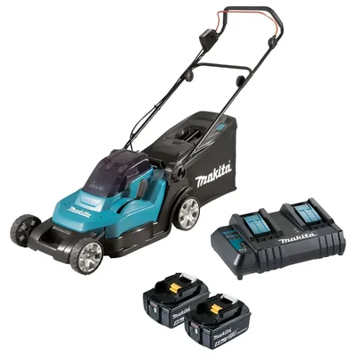 Makita DLM432CT2 18Vx2 (36V) LXT 17" Cordless Lawn Mower Kit with Two Batteries with 17 inch Cutting Width