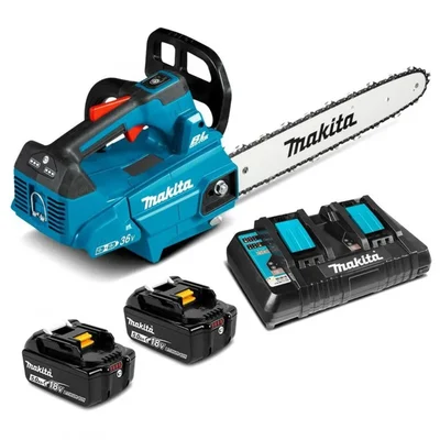 Makita DUC356PT2 High Speed Cordless, Battery Chainsaw With 14 inch Guide Bar | Ideal for Gardening and Farming Purposes
