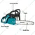 Makita EA7300P45E, Professional 72.6 CC Petrol Chainsaw with 18 inch Guide Bar for Cutting Trees and Logging Woods