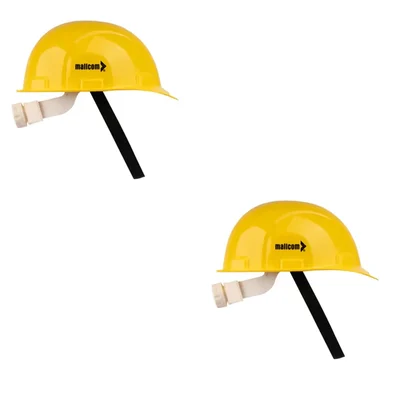 Mallcom Jasper II Yellow UV Resistant High Density Polyethylene Safety Helmet with Plastic Harness & Rachet Adjustment
