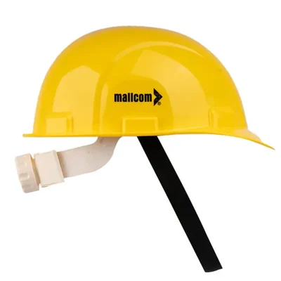 Mallcom Jasper II Yellow UV Resistant High Density Polyethylene Safety Helmet with Plastic Harness & Rachet Adjustment