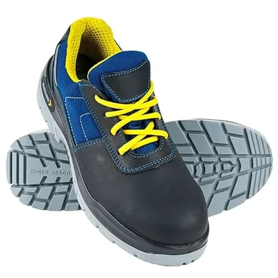 Mallcom Pedrofeles Low Ankle Safety Shoes for Men with Steel Toe, Black Nubuck Leather, PU Sole, Lightweight and Slip Resistant(Size-6)