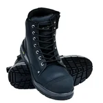 Mallcom Scar Black Safety Boot for Men, High Ankle Footwear with Steel Toe, PU Midsole, Rubber Outsole Double Density Shoe