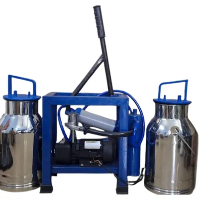 2 in 1 Manual & Electric Operated Double Bucket Milking Machine With 0.5 HP Motor