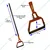 Heavy Duty 13 x 17 cm Manual Draw Hoe with 46 inch Handle(Pack-1 Pc)