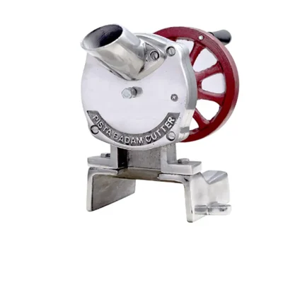 AJ GURUMAC Red, Hand Operated Aluminum Pista Badam and Dry Fruit Slicer Machine With Iron Wheel