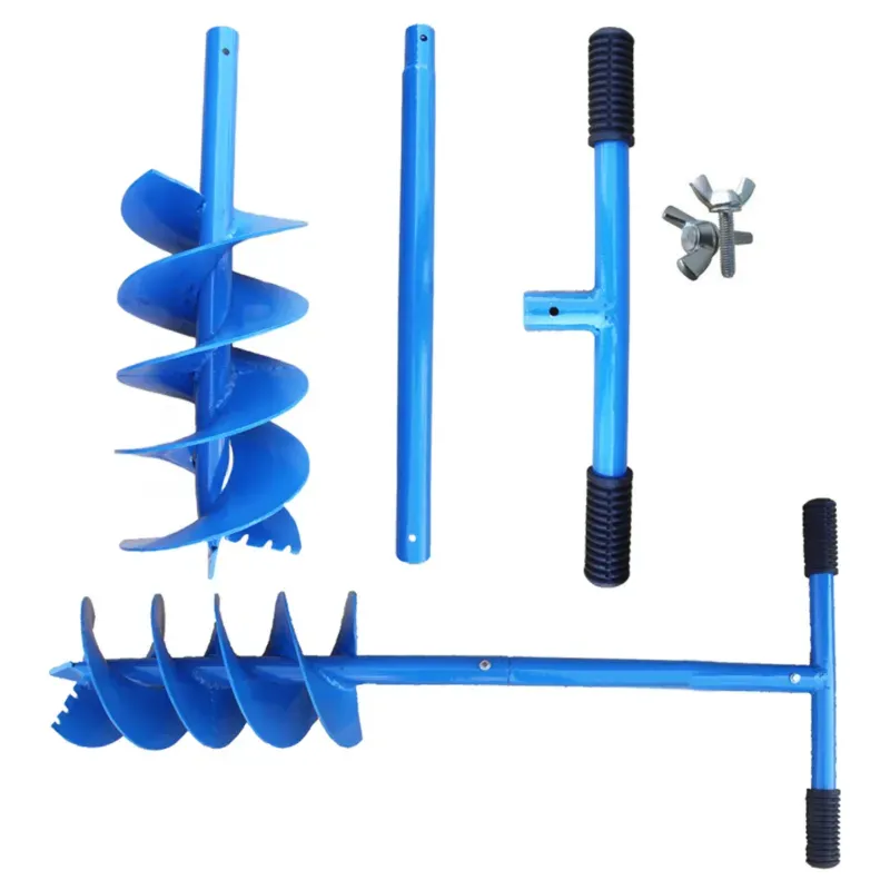 Redbuild Manual Earth Auger with Dual Steel Blade, Post Hole Digger, Spiral  Digger inch Round Hole