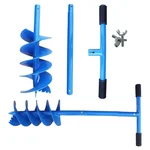 Redbuild Manual Earth Auger with Dual Steel Blade, Post Hole Digger, Spiral Digger 6 inch Round Hole