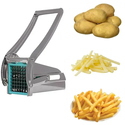 Manually Operated French Fries Making Machine with Free Peeler, Stainless Steel Body