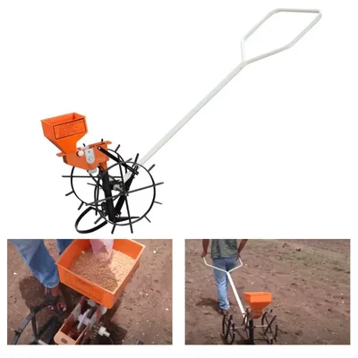 Heavy Duty Mild Steel Hand Operated Seed Drill Machine | Manual Seeder for Agriculture