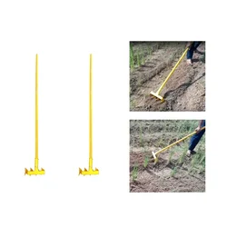 Manual 4 Teeth Weeding Rake with 4.5 feet Aluminum Handle for Weeding & Ploughing(Pack Of 2)
