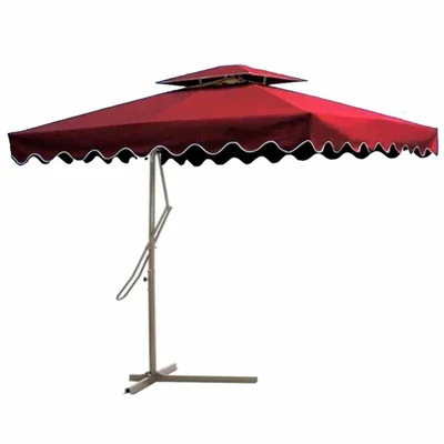 Premium Quality 8 Feet Height Maroon Colour Square Out Door Cantilever Pole Umbrella