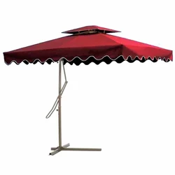 Premium Quality 8 Feet Height Maroon Colour Square Out Door Cantilever Pole Umbrella