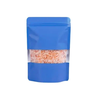 13.5cm x 22cm ,250 Gram Matt Navy Blue Color Ziplock Pouches with Transparent Window(Pack-50 Pcs )