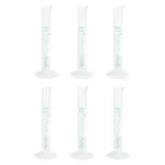 SBT 6 pcs 10ml Polypropylene Measuring Cylinder with Hexagonal Base and Blue Printed Graduation