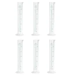 SBT 6 pcs 250ml Polypropylene Measuring Cylinder with Hexagonal Base and Blue Printed Graduation