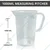 Bello Polypropylene 6pcs Measuring Jug/ Pour Spout Container with Handle of 1000ml Capacity for Laboratory Use