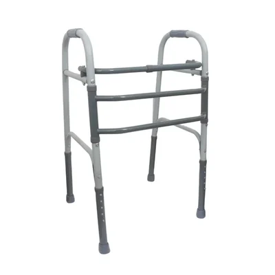 Labico 150Kg Capacity Medical Folding Walker Lightweight Adjustable Height Silver