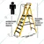 Youngman FRP fiberglass 5 Steps (1.27 m) Industrial Ladder with Safety Wire (5 Steps + Platform)