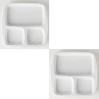 Melamine 3-Partition 10in Break-Resistant Divided Dinner Plate(Pack-2 pcs)