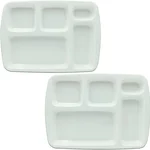 Melamine 5-Partition 13in Shatterproof Cafeteria Dining Tray