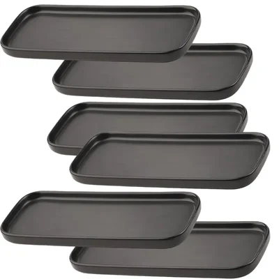 Black Melamine Pinnacle Platter, Size 11.25inch x 6pcs, Serving Dish for Restaurant, Outdoor Dining