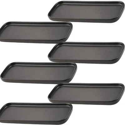 Black Melamine Pinnacle Platter, Size 9.30 inch x 6pcs, Serving Dish for Restaurant, Outdoor Dining