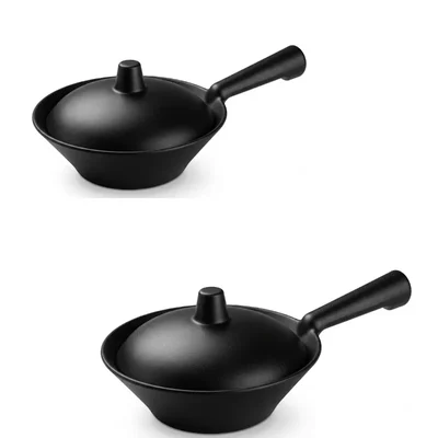 Premium 10.6 Inch Melamine Rice Pot Break Resistant with Lid (Pack of 2)