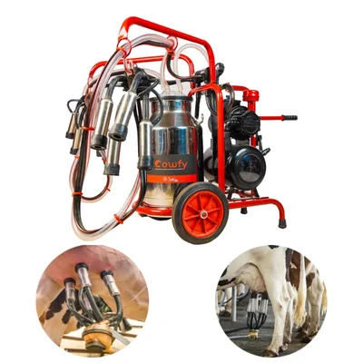 COWFY 40L Trolley Single Bucket Milking Machine with 2 Cluster