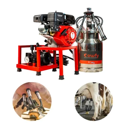 COWFY 4 Stroke Engine Operated Single Bucket Maddog Milking Machine with 6.5 HP, GX200 Engine