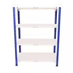 Menage 48 x 35 x 18 Inches 4 Shelves Metal Black and Ivory Slotted Angle Rack (20 Gauge Shelves, 14 Gauge Angle)