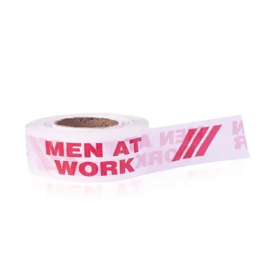 Warnmat Men at Work 200 Meter Barricade Tape, 3 Inch High-Visibility Non-Adhesive Safety Warning Roll(Pack-1)