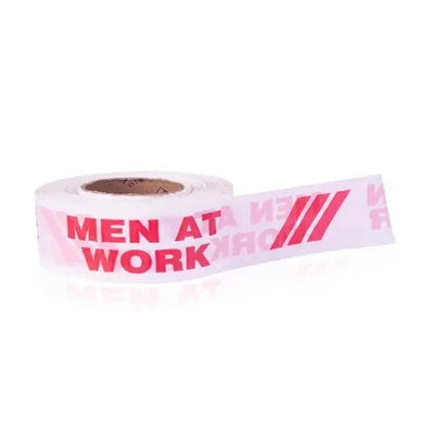 Warnmat Men at Work 250 Meter Barricade Tape, 3 Inch High-Visibility Non-Adhesive Safety Warning Roll(Pack-1)