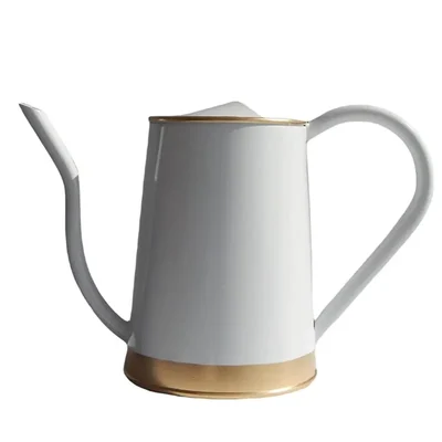 Ecofynd Metal Watering Can 1.5 Liter White for Home Gardening