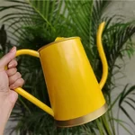 Metal Watering Can 1.5 Liter Yellow for Home Gardening