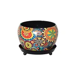 Ecofynd Designer Metal Plant Pot with Saucer Plate | Home Decor Item for Garden Plants , Balcony, Patio, Living Room