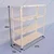 Menage 48x47x15 Inch 4 Shelves Metal Ivory Slotted Angle Rack