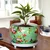 Ecofynd High-quality, Lily Green-Floral Print Metal Planter Pot for Home Decor