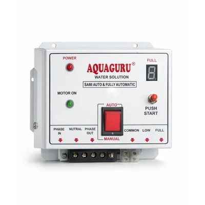 AquaGuru Semi Automatic, Metal Body Manual Start and Auto Stop Water Level Controller (Sensors Included)