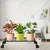 Heavy Duty Metal Plant Stand with Rolling Wheels & Curved Edges for Garden & Home Decor(Set of 2)