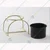 4 inches Black Metal Planter Pot with Golden Metal Stand for Home Decor Purpose