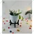 5 Inches Simple White Metal Planter Pot with Wooden Stand | Used for Home Decoration Purpose	