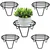 Ecofynd Black Metal Plant Holder Stands for House, Garden and Patio (Set of 5)