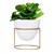 Ecofynd 6 inch White Metal Planter Pot with Stand | Used for Indoor Home & Garden Decoration