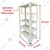 Menage 36x24x12 Inch 5 Shelf Metal Ivory Slotted Angle Rack