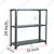 Menage 24 x 35 x 18 Inch 3 Shelves Slotted Angle Metal Rack 