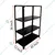 Menage 36 x 41 x 12 Inch 4 Shelves Slotted Angle Metal Rack