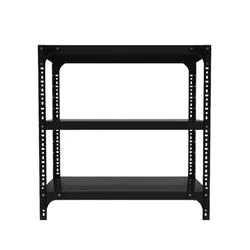 Menage 24 x 23 x 18 Inch 3 Shelves Slotted Angle Metal Rack 