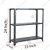 Menage 24 x 23 x 18 Inch 3 Shelves Slotted Angle Metal Rack 